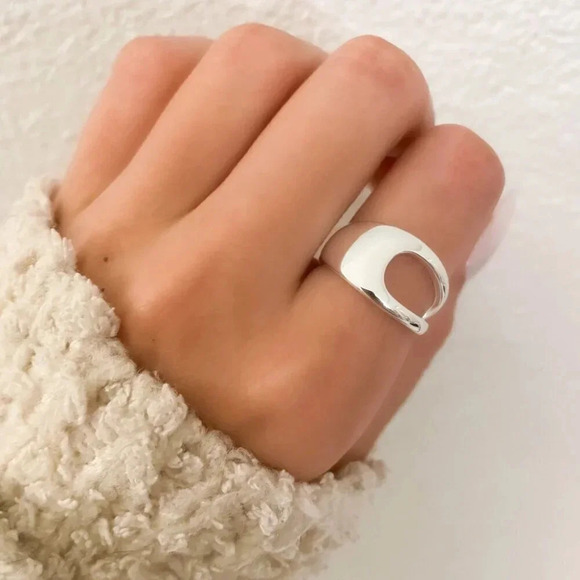 925 Sterling Silver Chunky Bold Statement Ring Minimalist Wrap Ring - Picture 6 of 10